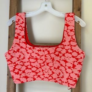 Zara size L pink and red crop tank top